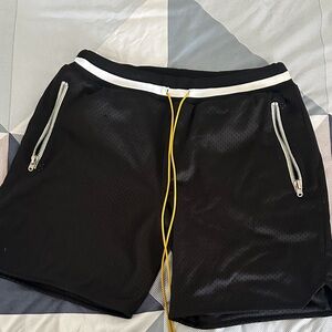 MNML Black Men's Shorts with White Trim